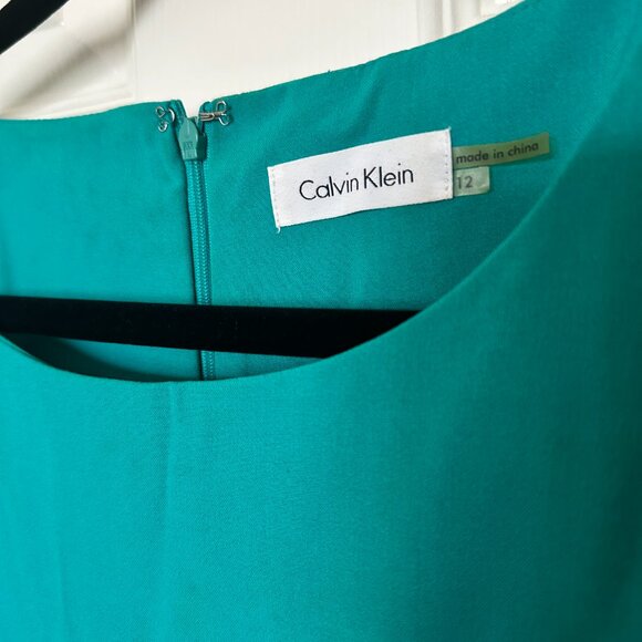 L Teal Green Calvin Klein Midi Dress - Picture 2 of 9